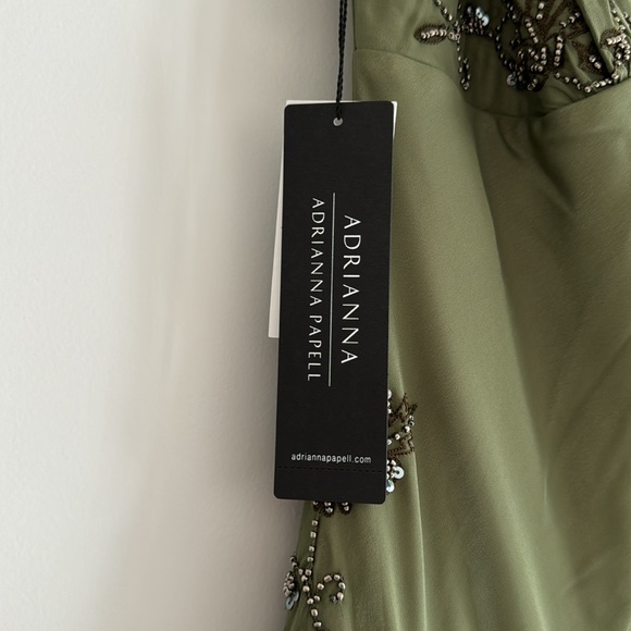 NWT Vintage Beaded Midi Fairy Dress With Shark bite Hem In Olive sold out 14 - Picture 4 of 7